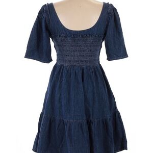Blue Denim Smocked Dress